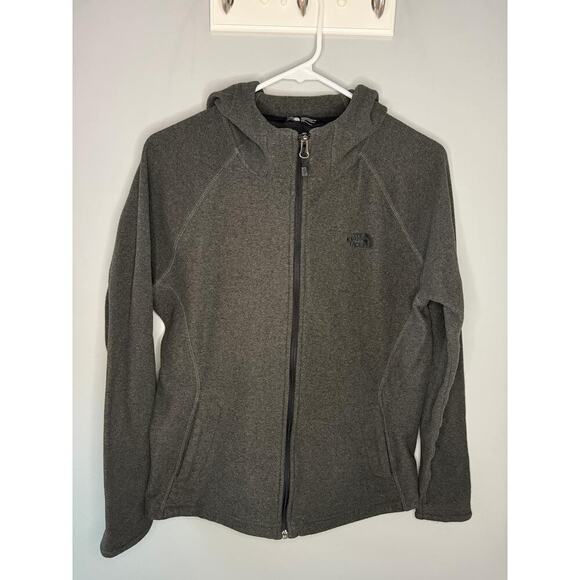 The North Face Agave Fleece Hoodie Jacket Full Zip Rabbit Gray Women's Size L - Picture 2 of 12
